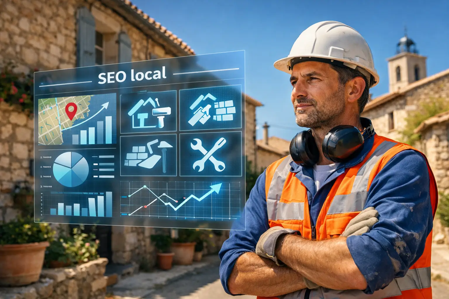 Artisan RGE gérant ses demandes de chantiers rénovation globale Var sur son site web.